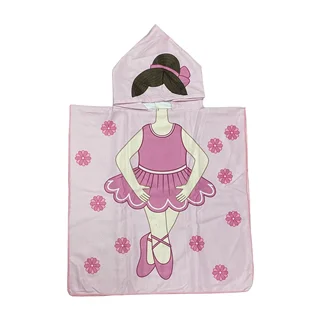 حوله پالتویی کودک طرح دخملی مدل HSPD19 سایز 60x60 سانتی متر