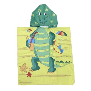 حوله پالتویی کودک طرح کروکدیل کوچولو مدل HSPD25 سایز 60x60 سانتی متر