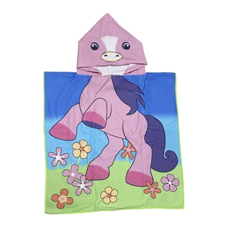 حوله پالتویی کودک طرح اسب کوچک مدل HSPD12 سایز 60x60 سانتی متر